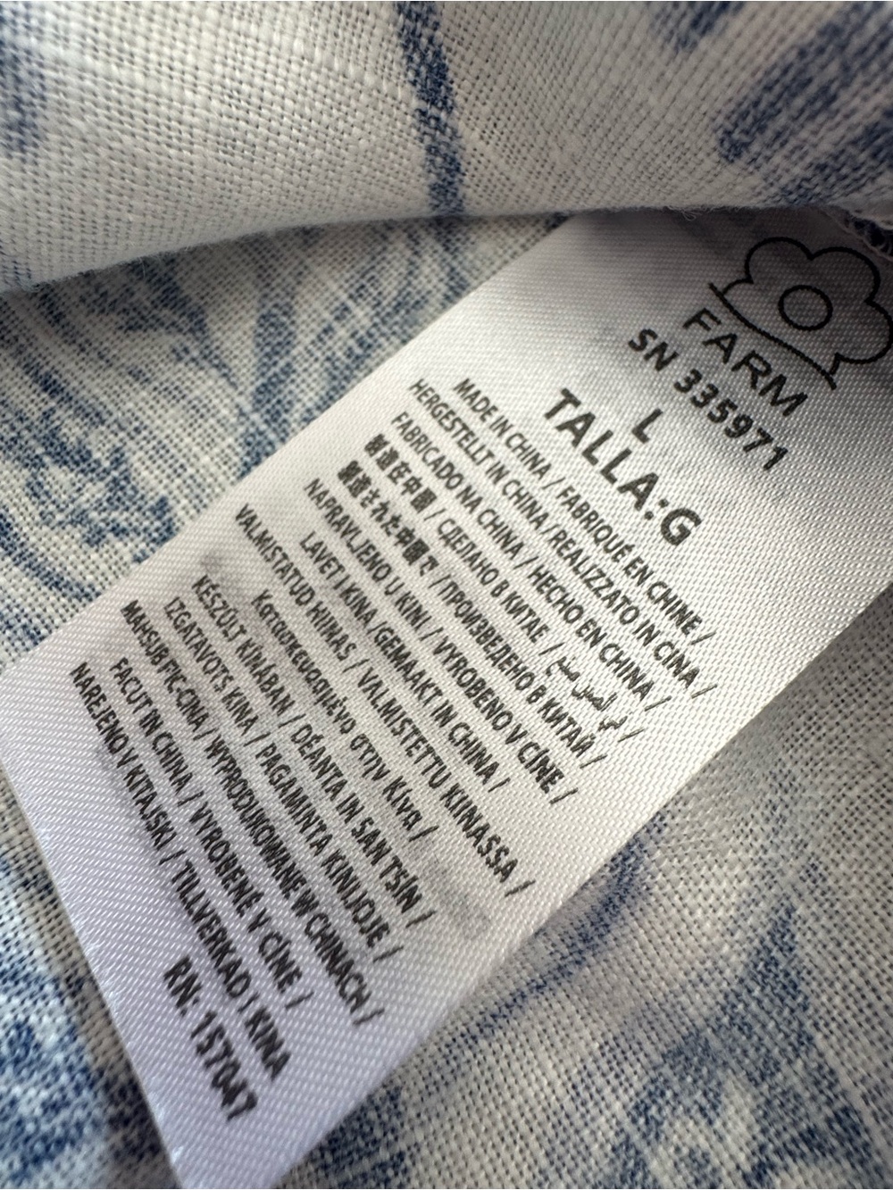 FARM Rio Blue and White Floral Print Dress - Picture 7 of 9